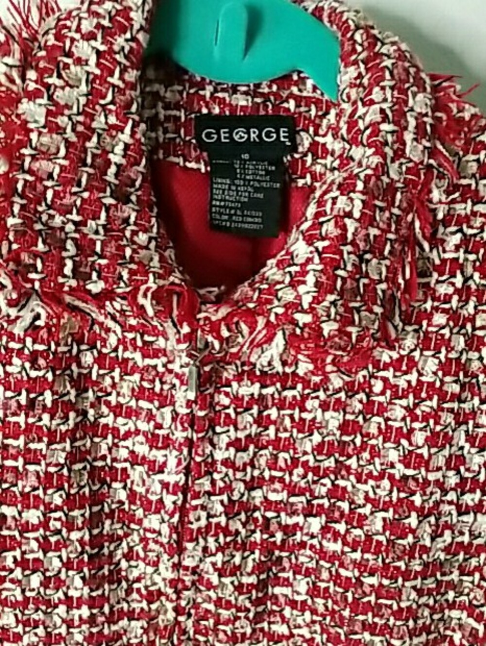 George Multi Color Zipper Tweed Blazer Jacket - Picture 5 of 13